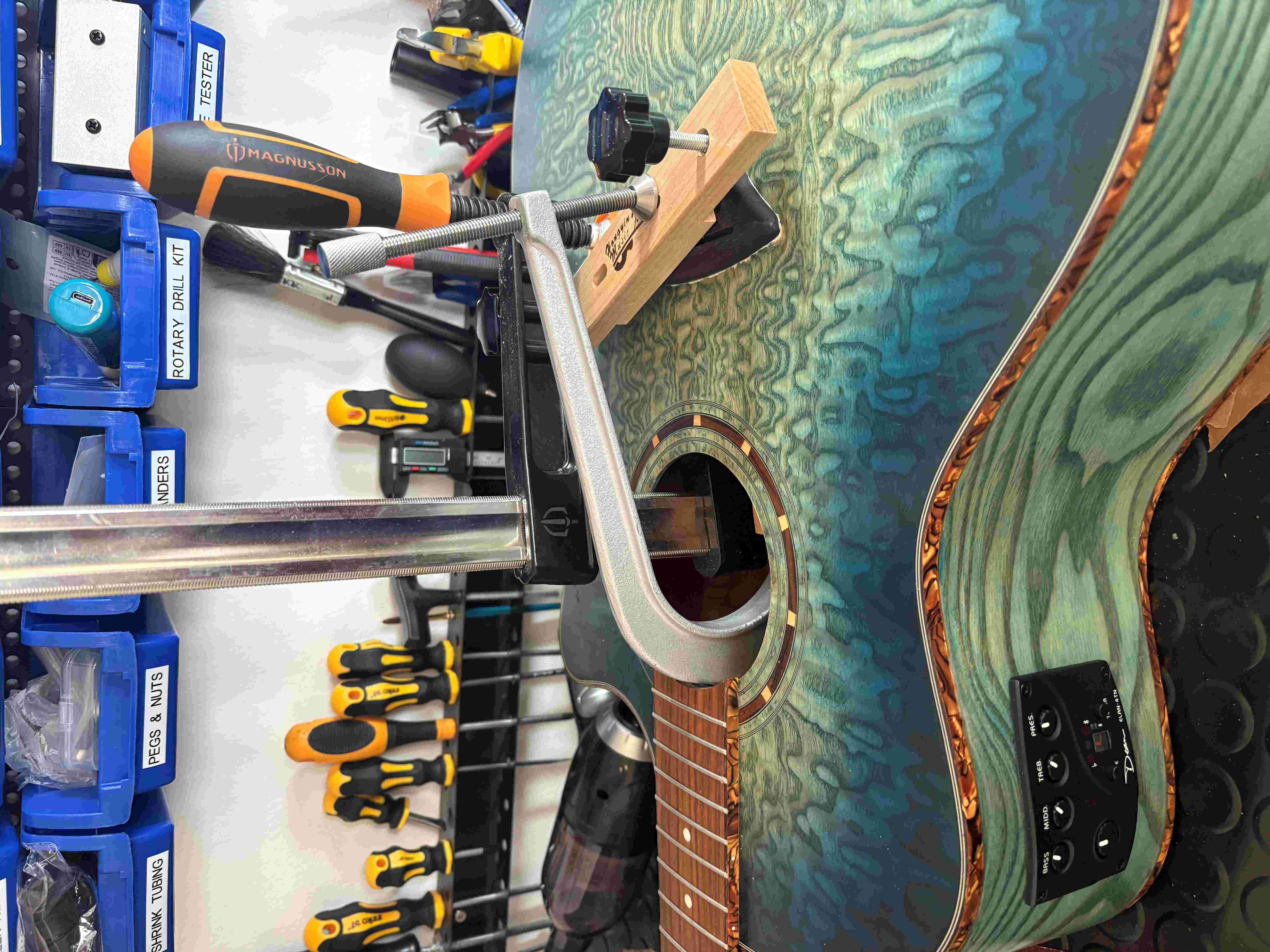 Acoustic guitar before setup