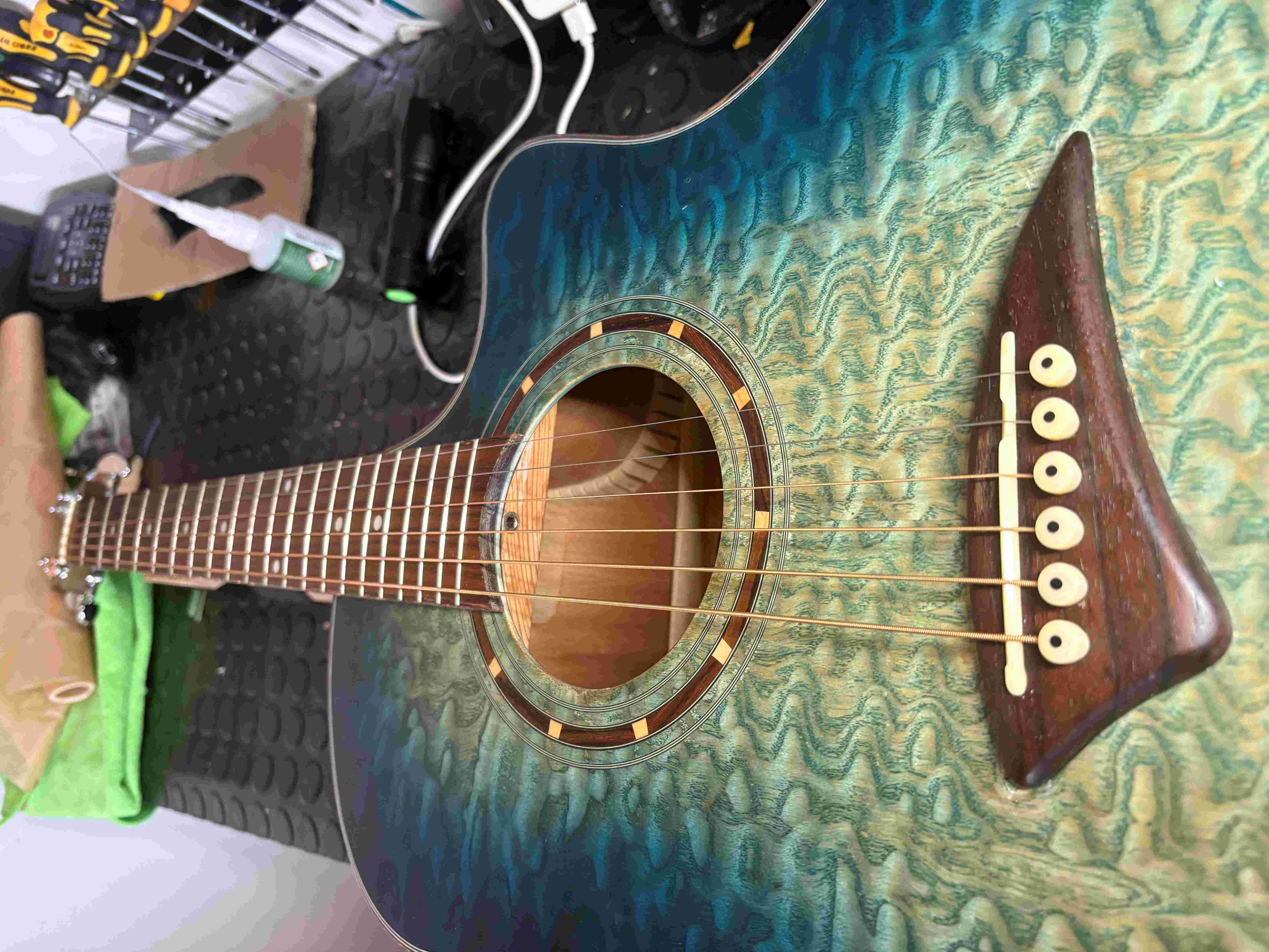 Acoustic guitar before setup