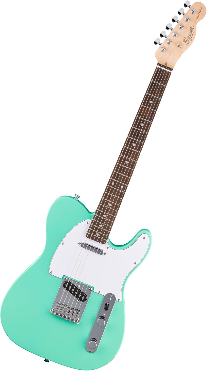 Squier by Fender Debut Telecaster Electric Guitar, Perfect for Beginners with Free Virtual Lessons, Easy-to-play Neck and Body, Sea Foam Green