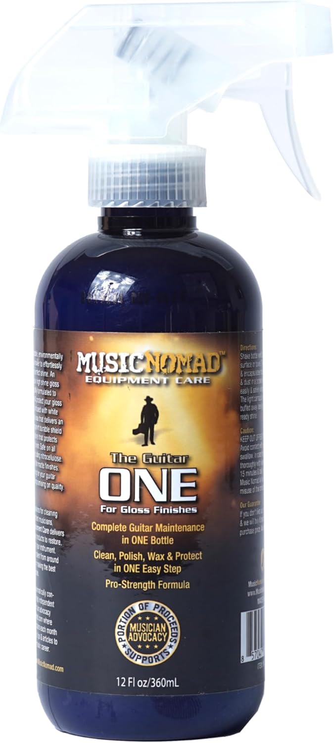 MusicNomad MN150 Guitar ONE All-in-1 Cleaner, Polish, and Wax, 12 oz