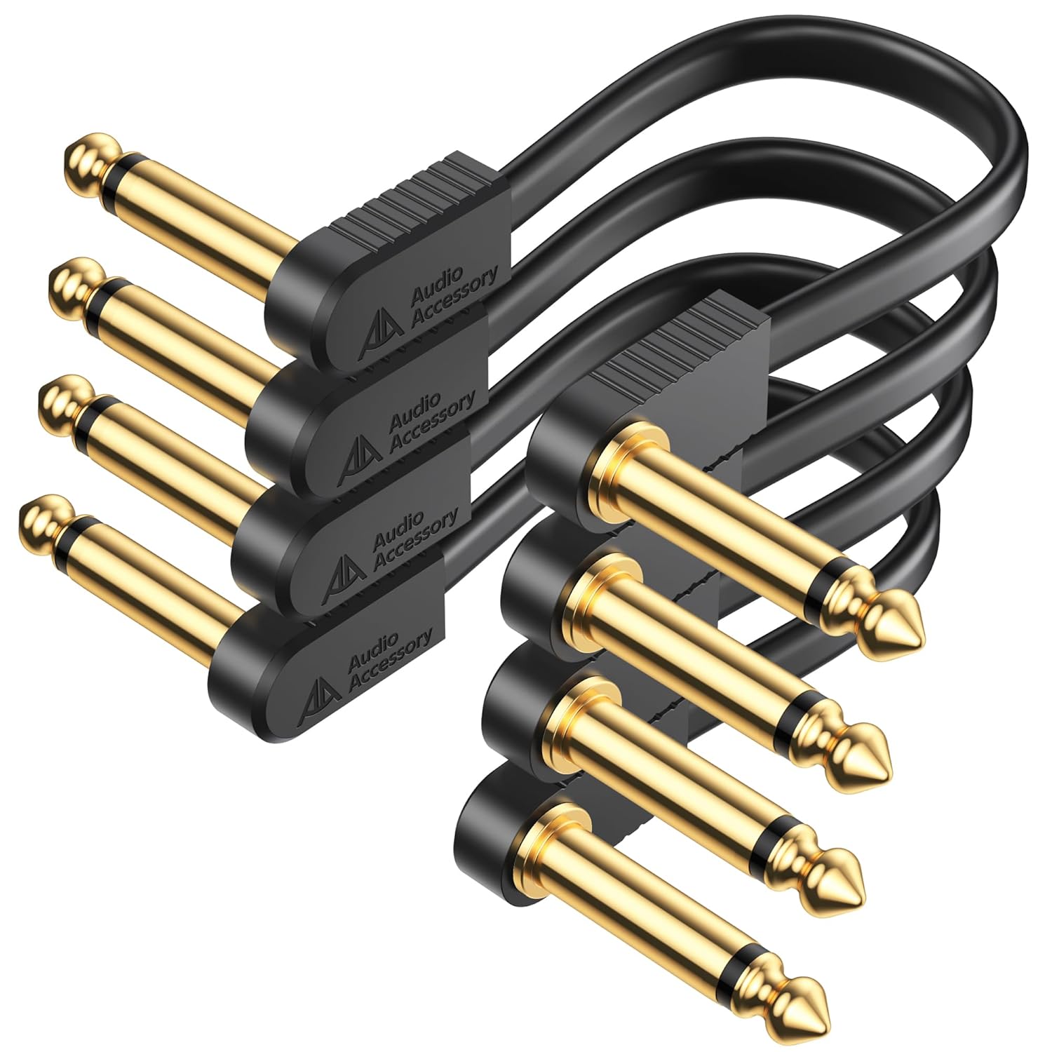 Gold-Plated Guitar Patch Cables 15cm (6 Inch) 4-Pack