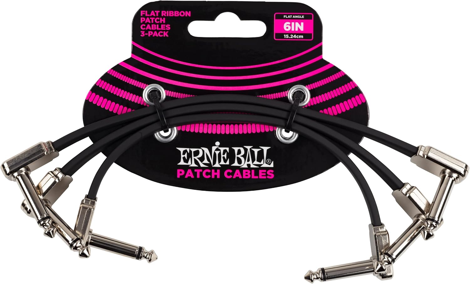 Ernie Ball 6 inch Flat Ribbon Patch Cable 3-Pack