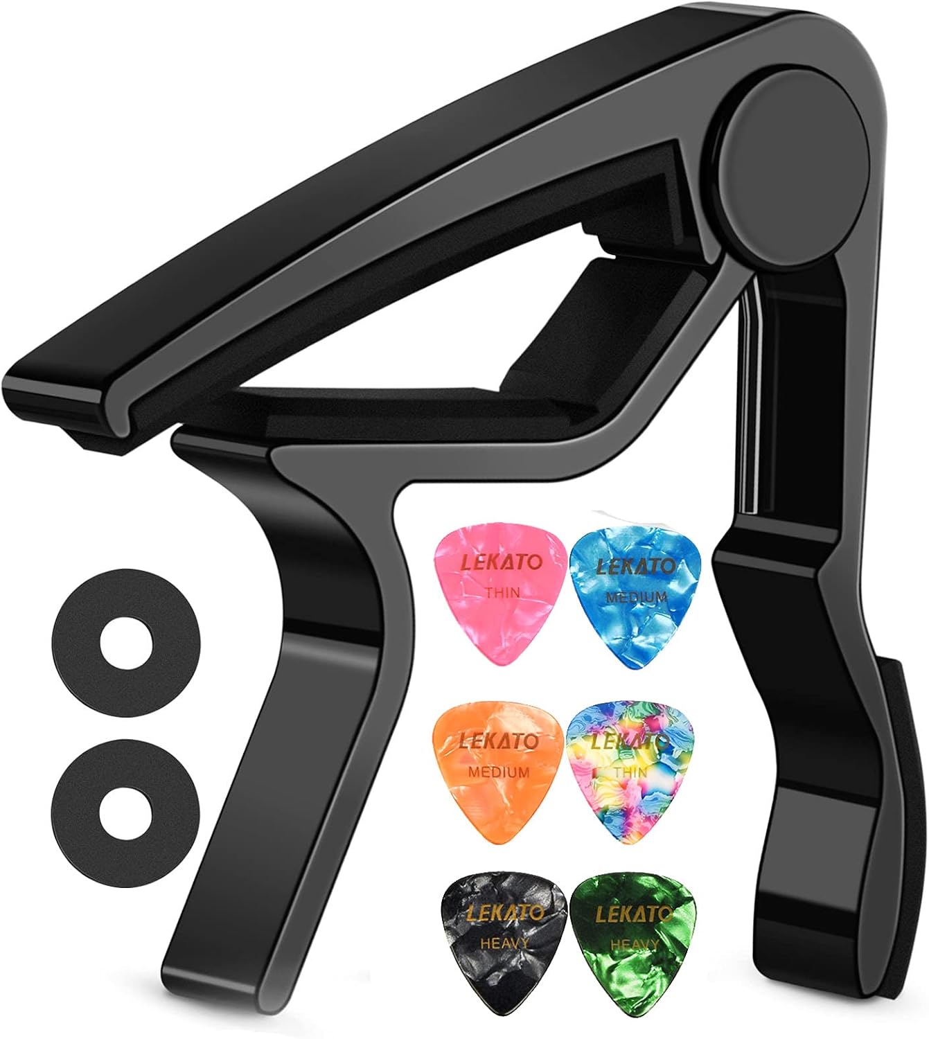 Guitar Capo with 6 Guitar Picks for Electric Guitar Acoustic Guitar