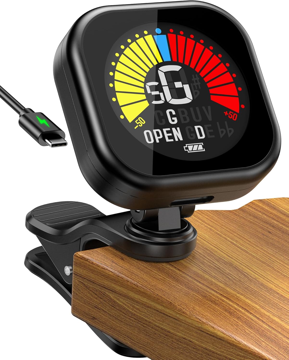 Guitar Tuner Clip On, Rechargeable Clip On Tuner