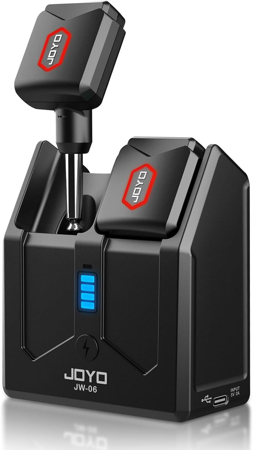 5.8Ghz Wireless Guitar Transmitter and Receiver System with Charging Box 4 Signal Channel for Guitarist & Bass and Electric Instruments